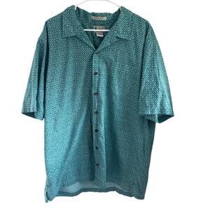 L.L. Bean Men's Diamond Pattern Short Sleeve Button Up Casual Camp Size XL Tall